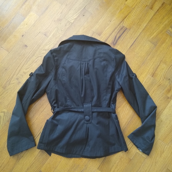 Forever 21 Black Raincoat Jacket Sz S - Picture 10 of 13